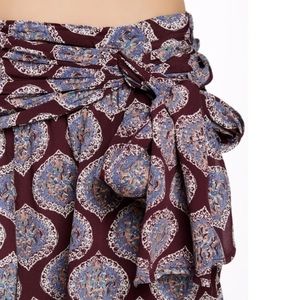 Free People All a Dream Printed Tie Wasit Wrap Shorts Euc